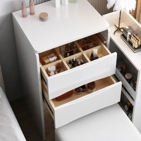 Ensemble de coiffeuse princesse écologique et durable avec miroir LED, taille personnalisée, table de maquillage moderne européenne blanche pour chambre et salle de bain