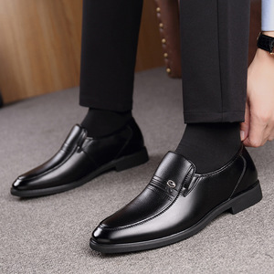 Chaussures habillées en cuir pour hommes, pointues, à enfiler, tailles 35-50, pour le bureau, les occasions formelles et décontractées - Product Image 3