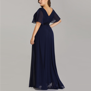 Abito da Sera Lungo a Linea A con Decorazioni in Pizzo per Feste, Taglie Forti, Vita Naturale, Cerniere Corte, Varie Taglie - Product Image 3