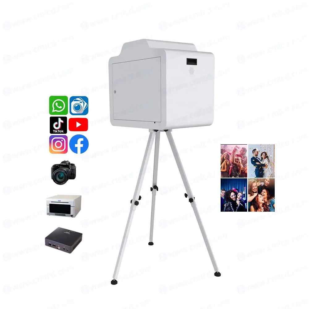 Cámara DSLR instantánea portátil de 21,5 pulgadas DNP620 impresora adaptada Photobooth para fiesta boda Selfie Photo Booth Box