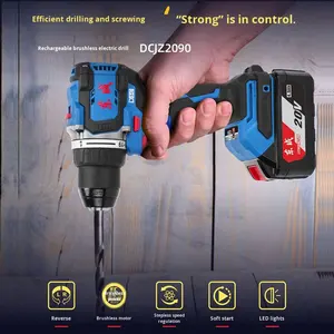 Taladro eléctrico inalámbrico <span class=keywords><strong>de</strong></span> 20V con paquete <span class=keywords><strong>de</strong></span> batería dual <span class=keywords><strong>de</strong></span> 2.0Ah, mandril <span class=keywords><strong>de</strong></span> 1/2 pulgada, 19+1 ajustes <span class=keywords><strong>de</strong></span> torque, tipo compacto, ideal para bricolaje y reparaciones en el hogar, ideal como regalo. - Product Image 3