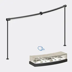 TRI-519-009 Gebogen Led Kast Licht Bar Museum Showcase Led Licht 355 Deg Zwart Zilver Goud Sieraden Licht