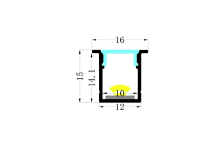 Profilés en <span class=keywords><strong>aluminium</strong></span> linéaires encastrés YG F-008, profil LED lumineux, fente de 12*15 mm, diffuseur de canal pour éclairage de placard et de plafond - Product Image 6