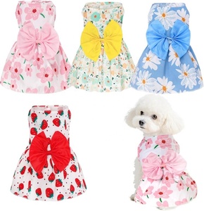 Vestido para Mascotas GS, Adorable, Elegante, con Volantes Florales, Ecológico, de Poliéster, para Perros Pequeños y Gatos, para Bodas, Uso Diario, Fiestas - Product Image 1