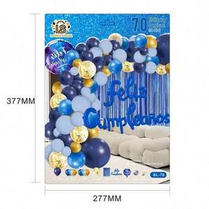 Arche de ballons Laura Berna SL-70 bleu or, décorations de fête pour adultes - Product Image 2