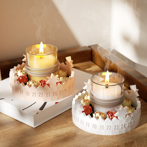 INTODIY Calendario Número Adviento Cuenta regresiva Bandeja Ornamento Molde de silicona Anillo Lucky Star Candle Stand Molde de yeso - Product Image 2