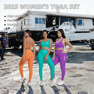 2025 Women's High Quality Yoga Sports Set Breathable Fitness Vest & Top with Printed <b>Tights</b> Suit for Sports & Yoga Wear - Product Image 2