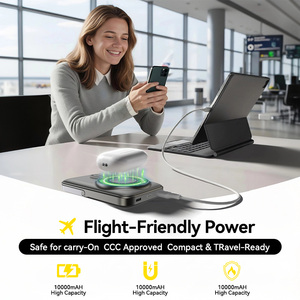 <span class=keywords><strong>Power</strong></span> Bank 3 in 1 da 15W per Ricarica Wireless di Auricolari e Orologi, 10000mAh Magnetico con Supporto Pieghevole RPP-695 - Product Image 5