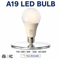 Ampoule LED AC120V A19 Dimmable Sans Scintillement 7W 8W 9W 2700K 6500K 60 116mm pour Éclairage Intérieur Domestique