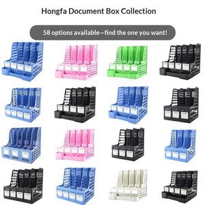 Wholesale Plastic Thickened Document Rack <b>File</b> <b>Box</b> Storage <b>Box</b> Desktop Document Holder Office Supplies Four-Section Bookend - Product Image 5
