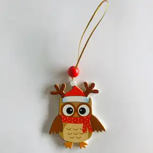 Navidad búho de madera/del pájaro/pingüino/ardilla ornamento colgante