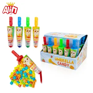 Çin oyuncak şeker üreticisi oyuncak şeker plastik şemsiye whidraw boya kalemi çizmek oyuncaklar şeker