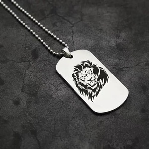 Collier personnalisé vierge en acier inoxydable, bijou tendance plaqué or, style géométrique, type Dogtag - Product Image 4