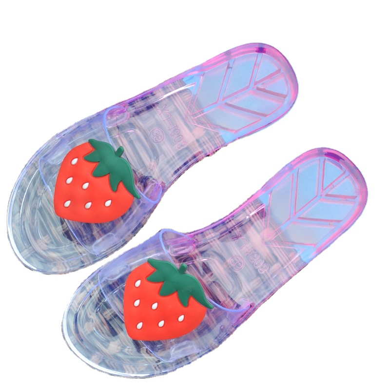 Crystal transparent children's slippers Jelly student sandals