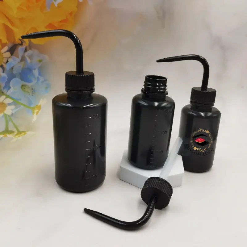 150ml 250ml Black Wash Cleaning Bottle for Shampoo Plastic Squeeze Washing Bottle for Eyelash Extensions Irrigation Squeeze