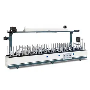 CANMAX Manufacturer Automatic Top Sale Profile Wood Wrapping Machine MDF PVC PUR Hot Melt Cold Solvent Glue Laminating Machine