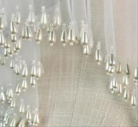 Voile de mariée court style mantille avec perles tombantes, couvre-tête pour la prière catholique en église