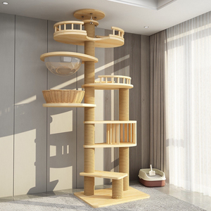 Nhà sản xuất bán buôn sản phẩm vật nuôi bằng gỗ <span class=keywords><strong>sisal</strong></span> scratcher mèo leo cây với điều chỉnh chiều cao - Product Image 2