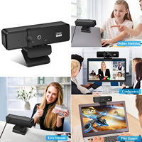 Webcam USB 4K Auto Focus, Kamera Komputer PC untuk Kelas Online & Siaran Langsung
