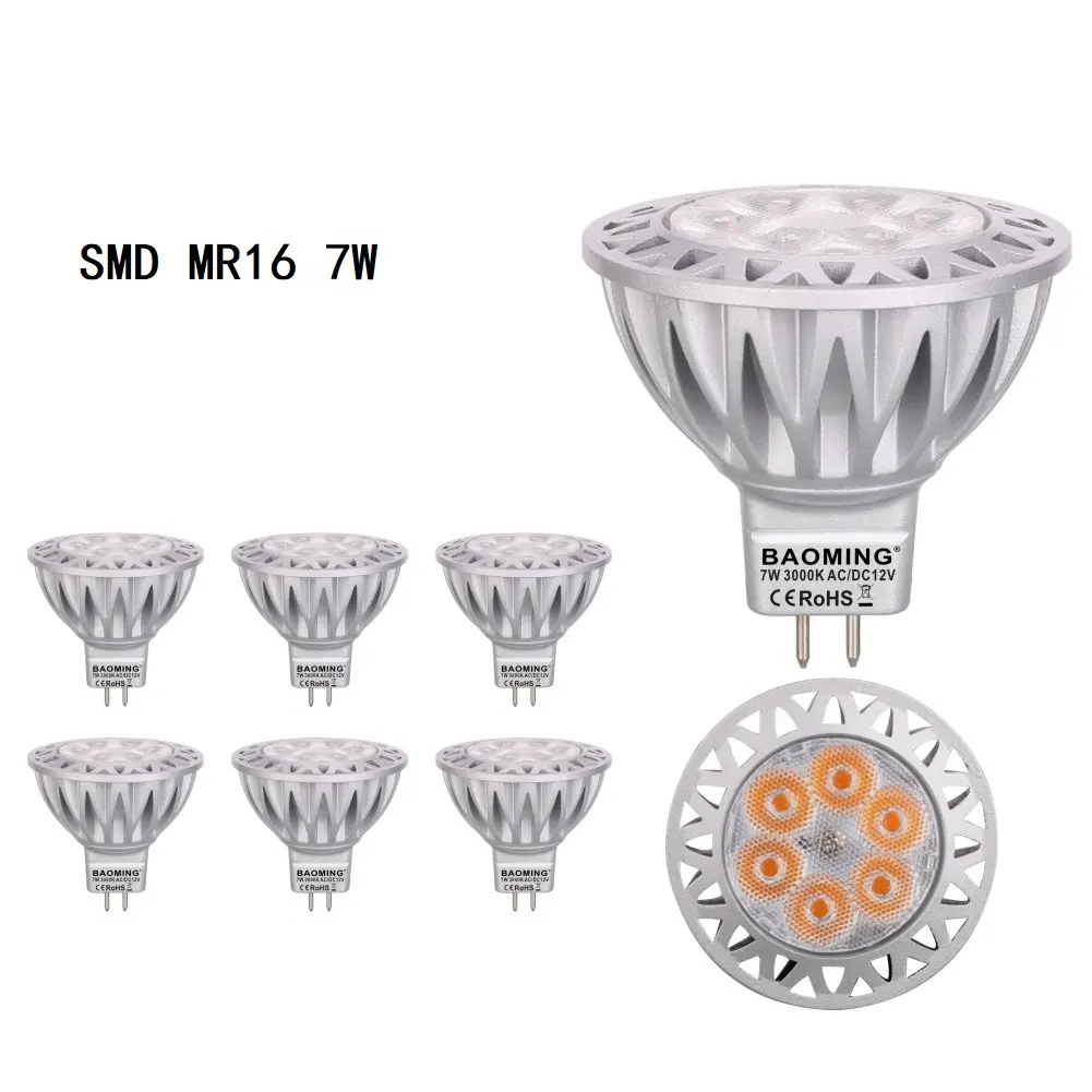 مصباح mr16 led قابل للتعتيم 5 وات 7 وات 2700 كلفن أبيض دافئ قاعدة ثنائية الدبوس gu5.3 درجة 38 مصباح إضاءة 12 فولت لإضاءة المناظر الطبيعية بقاعدة