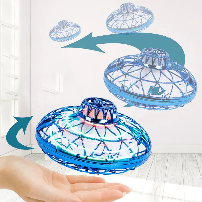 Hediyeler RGB ışıkları renkli uçan küre topu Drone kolay kapalı küçük UFO oyuncak uçan UFO Drone oyuncak uçan top erkek ve kız için Gi