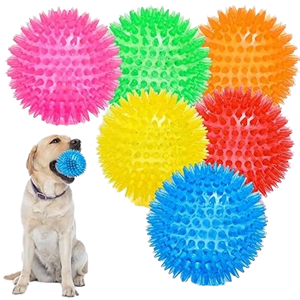 Balle de jeu pour chien, balle élastique qui fait du bruit, anti-morsure, couine, balle hérisson, pour le nettoyage des dents, soulage l'ennui, pour animaux de compagnie. Bonjour - Product Image 1