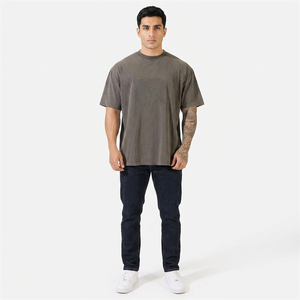 T-shirts pour hommes en coton Supima 100% de luxe, coupe ample, épaules tombantes, coupe régulière - FINER THREADS, respirants, manches courtes - Product Image 1