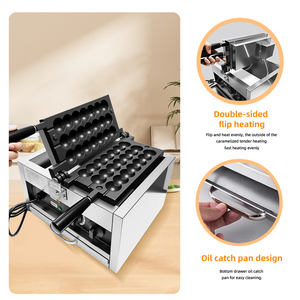 Wafflemei Brochette à bulles électrique commerciale Machine à boules de gaufres Poêle antiadhésive en téflon OEM Coréen <span class=keywords><strong>Belgique</strong></span> Fabricant de bâtons de boules de gaufres - Product Image 6