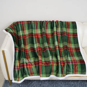 Green Scottish <b>Tartan</b> Print Flannel Blanket Soft Comfortable Anti Pilling Lightweight and Portablefor - Product Image 3
