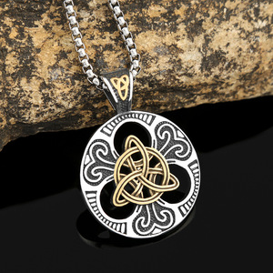 Yunnique-collar con colgante de acero inoxidable con nudo irlandés vikingo para hombre, diseño geométrico, joyería de regalo - Product Image 2