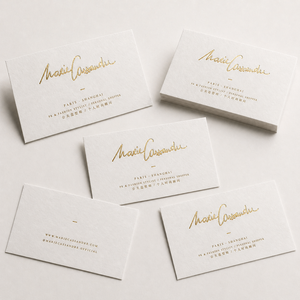 Biglietti da Visita Premium Personalizzati con Stampa in Lamina d'Oro e Goffratura, Carta Artistica Bianca per Consulenti, Agenti Immobiliari, Servizi Professionali - Product Image 5