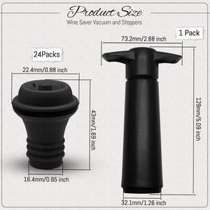 Pompe à vide en stock 2025 avec 4 ensembles de bouchons à vin sous vide - Product Image 3