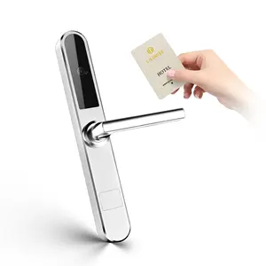 Slim 304 Stainless Steel Electronic Smart RFID Hotel Magnetic Card Room Door Lock With Free Software System