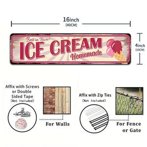 Panneau en métal rétro sur le thème de la rue alimentaire, décor mural rétro pour popcorn, burgers, pizza, pour la décoration de restaurant, cuisine, bar - Product Image 3