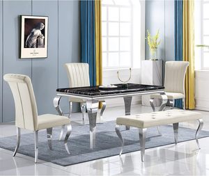 เก้าอี้สีดำสำหรับโต๊ะอาหารทันสมัยห้องรับประทานอาหารเก้าอี้กำมะหยี่ - Product Image 4