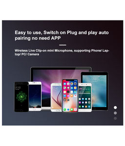 NM01 2023 OEM ODM Logo personnalisé téléphone portable professionnel karaoké sans fil Lavalier type-c Mini système de Microphone pour caméra - Product Image 4