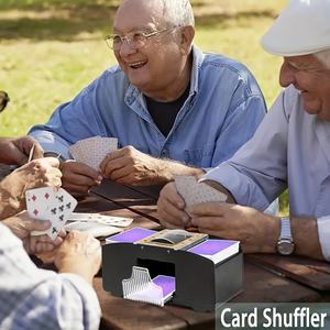 Mélangeur de cartes automatique 1-2 vitesses pour <span class=keywords><strong>poker</strong></span>, machine à mélanger électrique compacte en ABS avec écran d'affichage clair, conception durable - Product Image 4