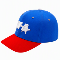 Gorra de Béisbol Azul Rey Personalizada, Sarga de Algodón, 6 Paneles, Visera Plana Roja, Bordado 3D, Unisex, Estilo Urbano, Venta al por Mayor, OEM, ODM