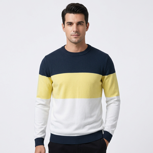 Suéter de Punto para Hombre, Antiarrugas, 100% Algodón, Cuello Redondo, Manga Larga, Informal para Invierno, con Logotipo Frontal - Product Image 1