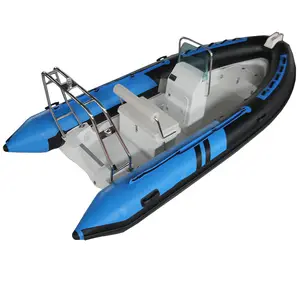 Pengiriman perahu 16 kaki Hypalon/PVC Fiberglass RIB pontoon perahu kecepatan tinggi 480 baris tiup perahu
