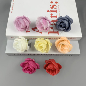 ดอกกุหลาบประดิษฐ์ขนาด 5 ซม. ดอกไม้ผ้าไหมสำหรับทำ Corsage เครื่องประดับศีรษะ ของตกแต่งงานแต่งงานและของตกแต่งบ้าน - Product Image 3
