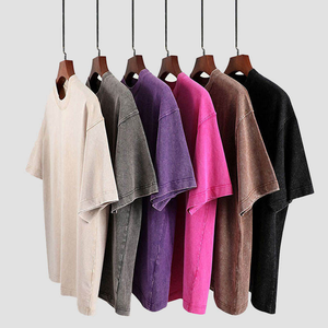 T-shirt décontracté surdimensionné pour homme, qualité luxe personnalisée, 230 g, nouveau design, 100 % coton, lavage à l'acide, blanc basique, unisexe - Product Image 3