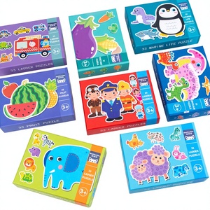 Puzzle in Legno Grande da 33 Pezzi con 8 Disegni, Cartoni Animati, Animali, Veicoli e Personaggi per l'Apprendimento dei Bambini - Product Image 1
