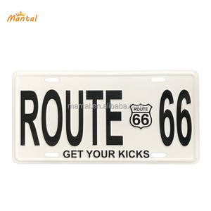 مصنع مخصص الولايات المتحدة الأمريكية الطريق 66 خمر معدن الألومنيوم علامات لوحة رقم السيارة لوحة ترخيص - Product Image 3