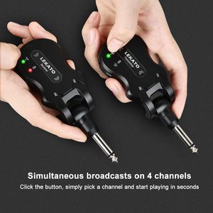 Transmisor y Receptor Inalámbrico para Guitarra Lekato, Sistema de Audio Recargable para Altavoz, Negro WS-50 - Product Image 4