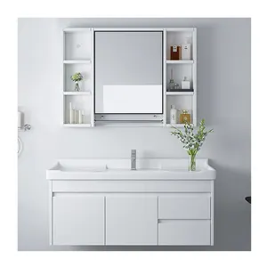 30英寸白漆壁挂式洗脸盆柜虚荣浴室现代