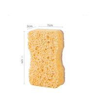 Nouvelle conception, éponge à récurer en cellulose de pâte de bois à trois couches, biodégradable, en fibre de coco, pour le nettoyage de la vaisselle et de la cuisine
