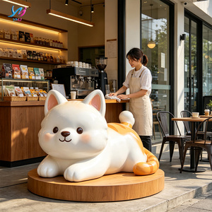 Sculptures d'animaux en fibre de verre durables (chat et <span class=keywords><strong>chien</strong></span>) pour la décoration d'entrée de magasin d'animaux - Product Image 5