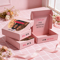 Boîte en carton ondulé personnalisée avec impression double face colorée, boîte d'emballage pour perruque noire et rose, boîte d'expédition pour perruque
