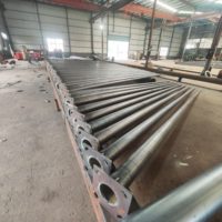 Poste de Luz Solar de Acero Galvanizado para Exteriores, de 4m, 5m, 6m, 7m, 8m, 9m, 10m, 12m, con Brazo Simple o Doble